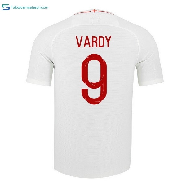 Camiseta Inglaterra 1ª Vardy 2018 Blanco